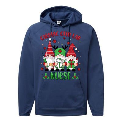 Gnome Cardiac Cath Lab Xmas Holiday Cardiac Nurse Christmas Funny Gift Performance Fleece Hoodie