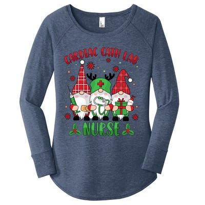 Gnome Cardiac Cath Lab Xmas Holiday Cardiac Nurse Christmas Funny Gift Women's Perfect Tri Tunic Long Sleeve Shirt