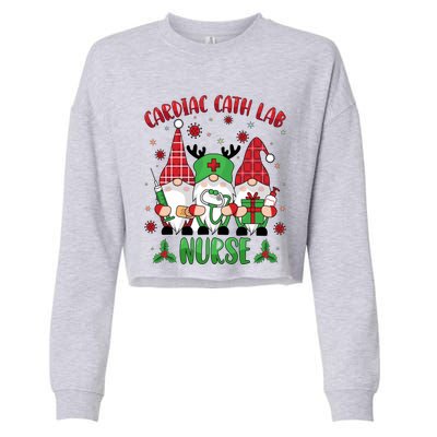 Gnome Cardiac Cath Lab Xmas Holiday Cardiac Nurse Christmas Funny Gift Cropped Pullover Crew