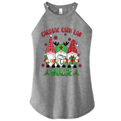 Gnome Cardiac Cath Lab Xmas Holiday Cardiac Nurse Christmas Funny Gift Women's Perfect Tri Rocker Tank