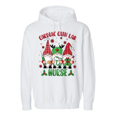 Gnome Cardiac Cath Lab Xmas Holiday Cardiac Nurse Christmas Funny Gift Garment-Dyed Fleece Hoodie