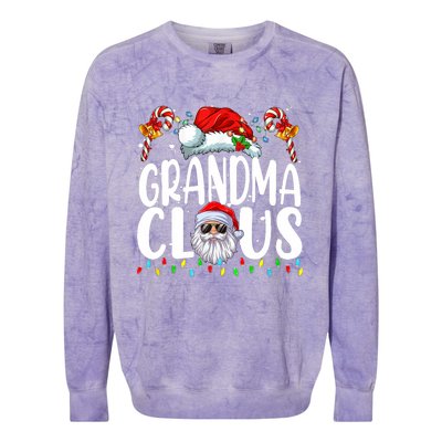 Grandma Claus Christmas Santa Matching Family Xmas Pajamas Colorblast Crewneck Sweatshirt