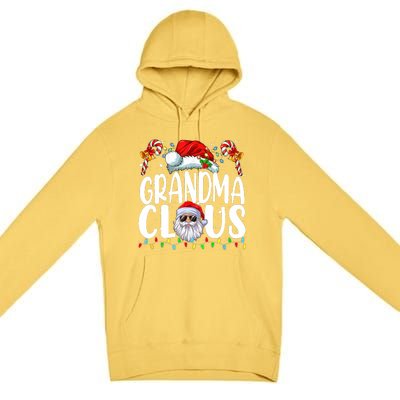 Grandma Claus Christmas Santa Matching Family Xmas Pajamas Premium Pullover Hoodie