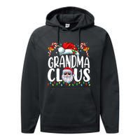 Grandma Claus Christmas Santa Matching Family Xmas Pajamas Performance Fleece Hoodie