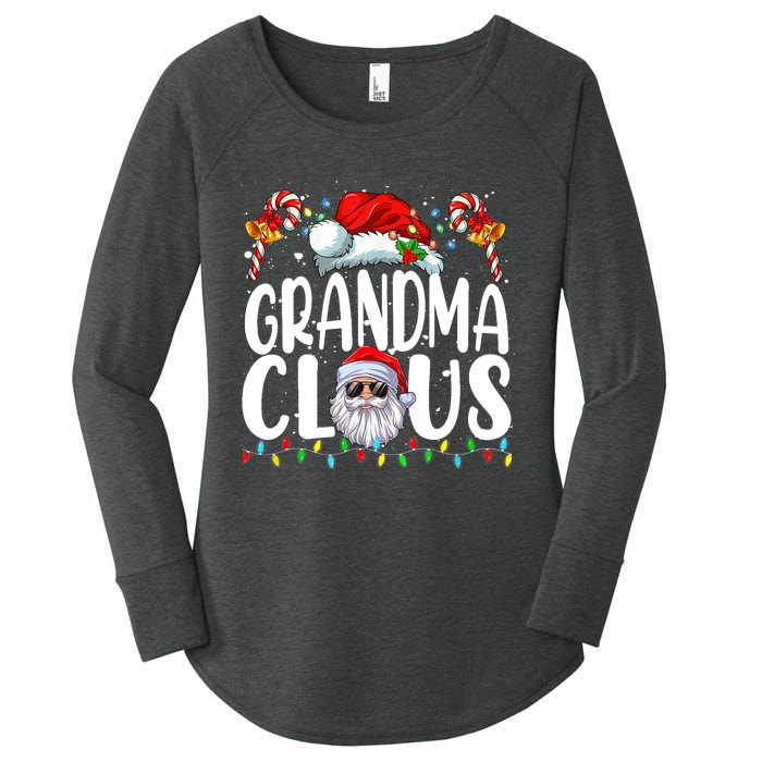 Grandma Claus Christmas Santa Matching Family Xmas Pajamas Women's Perfect Tri Tunic Long Sleeve Shirt