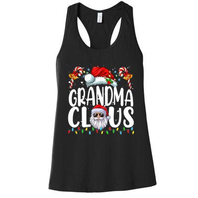 Grandma Claus Christmas Santa Matching Family Xmas Pajamas Women's Racerback Tank