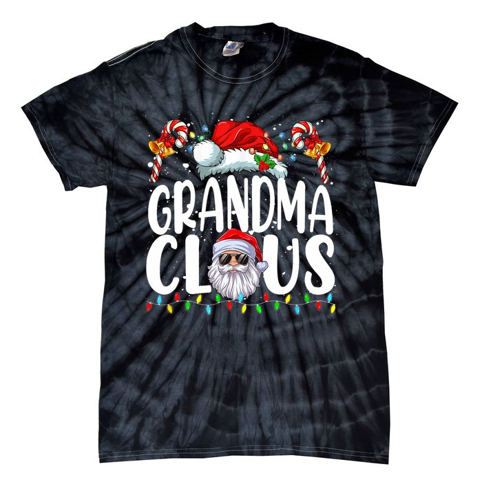 Grandma Claus Christmas Santa Matching Family Xmas Pajamas Tie-Dye T-Shirt