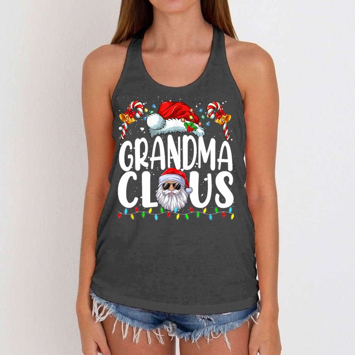 Grandma Claus Christmas Santa Matching Family Xmas Pajamas Women's Knotted Racerback Tank