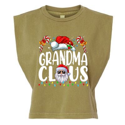 Grandma Claus Christmas Santa Matching Family Xmas Pajamas Garment-Dyed Women's Muscle Tee