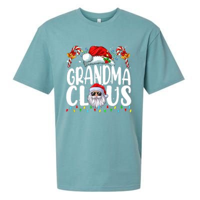 Grandma Claus Christmas Santa Matching Family Xmas Pajamas Sueded Cloud Jersey T-Shirt