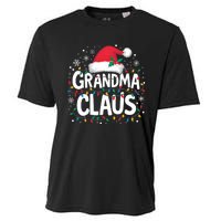 Grandma Claus Christmas Lights Pajama Family Matching Cooling Performance Crew T-Shirt