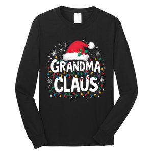 Grandma Claus Christmas Lights Pajama Family Matching Long Sleeve Shirt