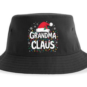 Grandma Claus Christmas Lights Pajama Family Matching Sustainable Bucket Hat