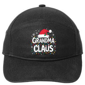 Grandma Claus Christmas Lights Pajama Family Matching 7-Panel Snapback Hat