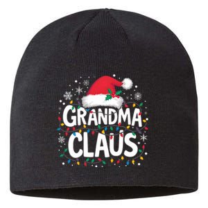 Grandma Claus Christmas Lights Pajama Family Matching Sustainable Beanie