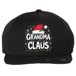 Grandma Claus Christmas Lights Pajama Family Matching Wool Snapback Cap