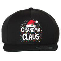 Grandma Claus Christmas Lights Pajama Family Matching Wool Snapback Cap