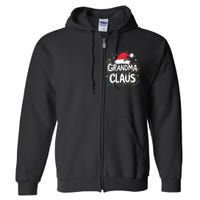 Grandma Claus Christmas Lights Pajama Family Matching Full Zip Hoodie