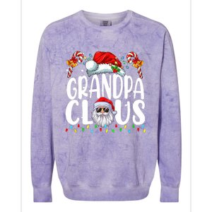 Grandpa Claus Christmas Santa Matching Family Xmas Pajamas Colorblast Crewneck Sweatshirt