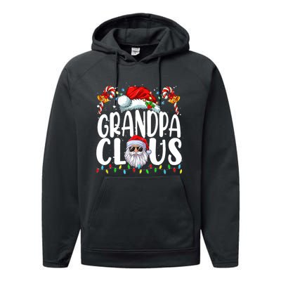 Grandpa Claus Christmas Santa Matching Family Xmas Pajamas Performance Fleece Hoodie