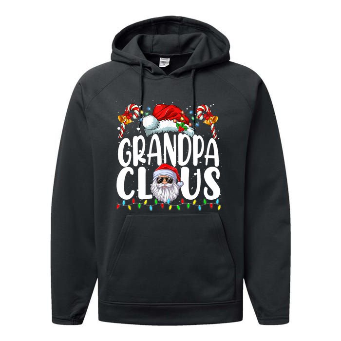 Grandpa Claus Christmas Santa Matching Family Xmas Pajamas Performance Fleece Hoodie