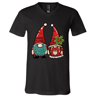 Gnome Christmas Cute Holiday V-Neck T-Shirt