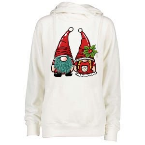 Gnome Christmas Cute Holiday Womens Funnel Neck Pullover Hood