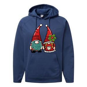 Gnome Christmas Cute Holiday Performance Fleece Hoodie