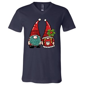 Gnome Christmas Cute Holiday V-Neck T-Shirt