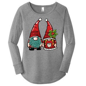 Gnome Christmas Cute Holiday Women's Perfect Tri Tunic Long Sleeve Shirt