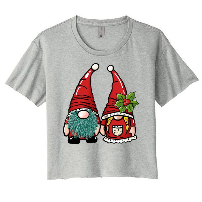 Gnome Christmas Cute Holiday Women's Crop Top Tee