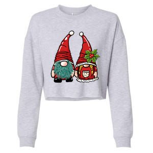 Gnome Christmas Cute Holiday Cropped Pullover Crew