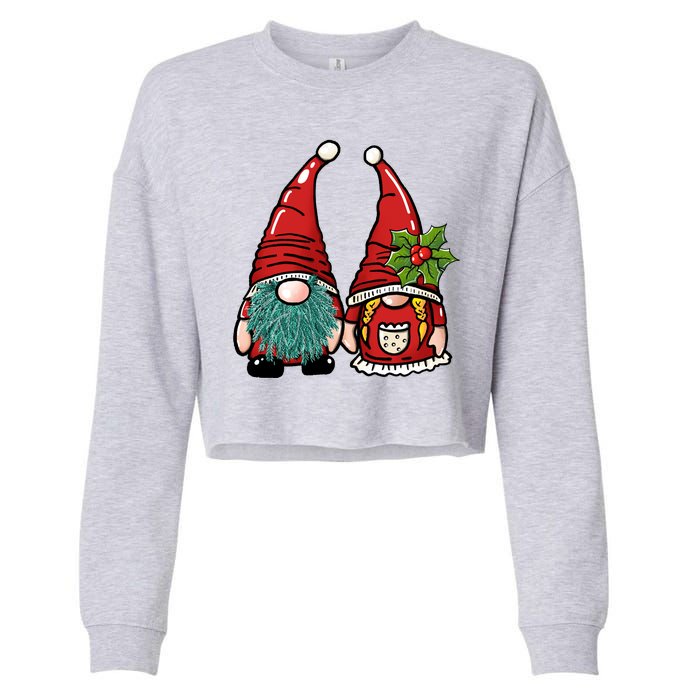 Gnome Christmas Cute Holiday Cropped Pullover Crew