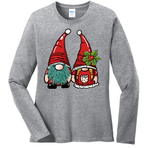 Gnome Christmas Cute Holiday Ladies Long Sleeve Shirt