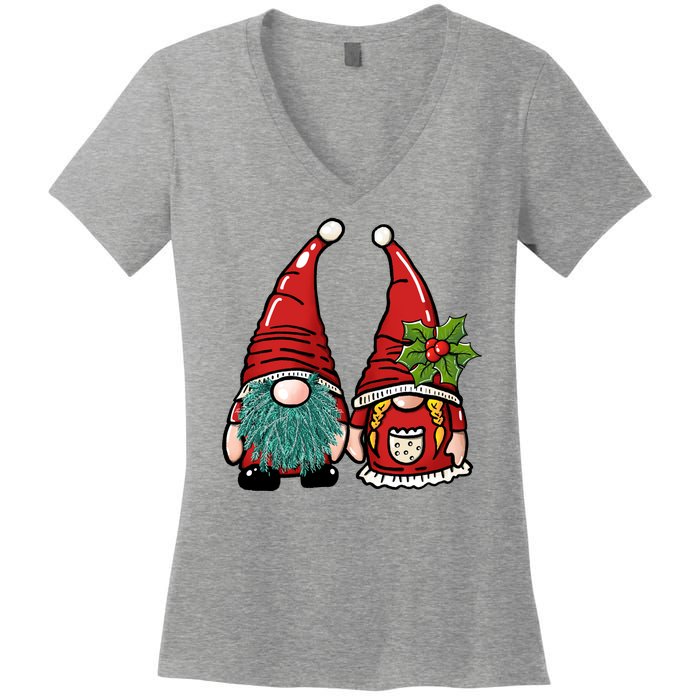 Gnome Christmas Cute Holiday Women's V-Neck T-Shirt