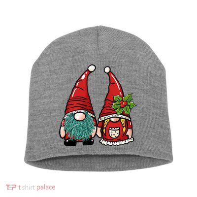 Gnome Christmas Cute Holiday Short Acrylic Beanie