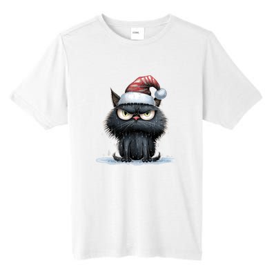 Grumpy Christmas Cat Santa Hat Tall Fusion ChromaSoft Performance T-Shirt