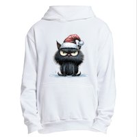 Grumpy Christmas Cat Santa Hat Urban Pullover Hoodie