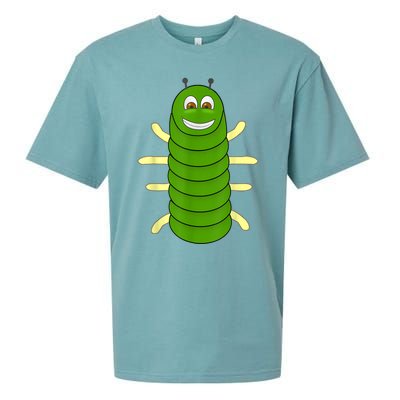 Green Caterpillar Character Cute Animal Halloween Costume Sueded Cloud Jersey T-Shirt