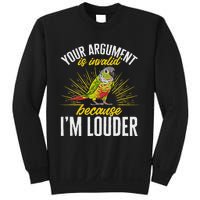 Green Cheek Conure Your Argument Is Invalid Parrot Conure Sweatshirt