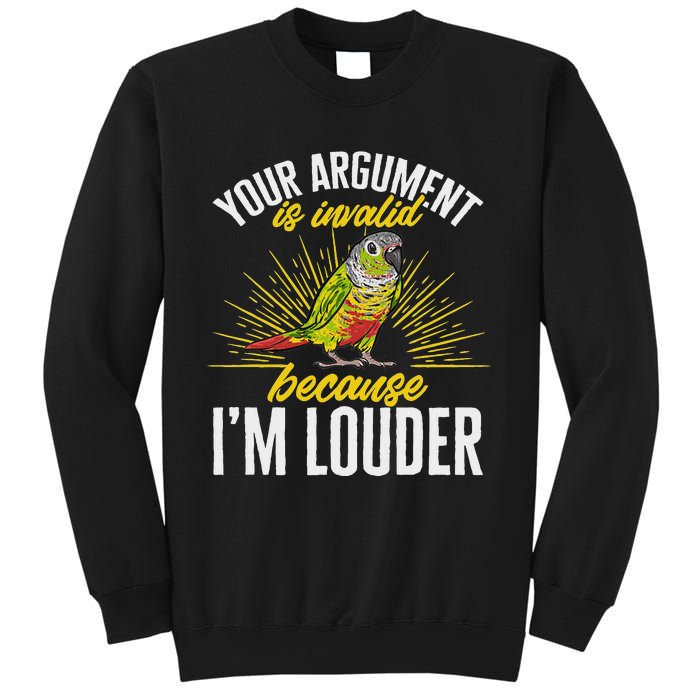 Green Cheek Conure Your Argument Is Invalid Parrot Conure Sweatshirt