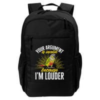 Green Cheek Conure Your Argument Is Invalid Parrot Conure Daily Commute Backpack