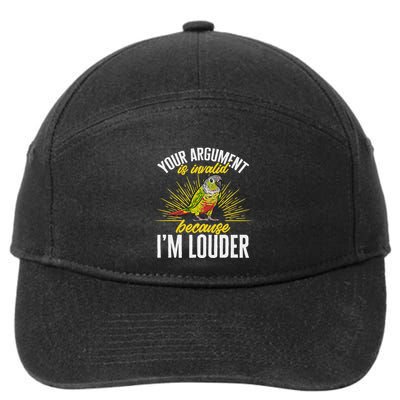 Green Cheek Conure Your Argument Is Invalid Parrot Conure 7-Panel Snapback Hat