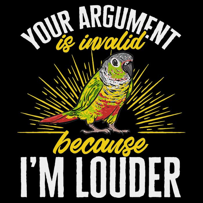 Green Cheek Conure Your Argument Is Invalid Parrot Conure 16 in Basic Backpack