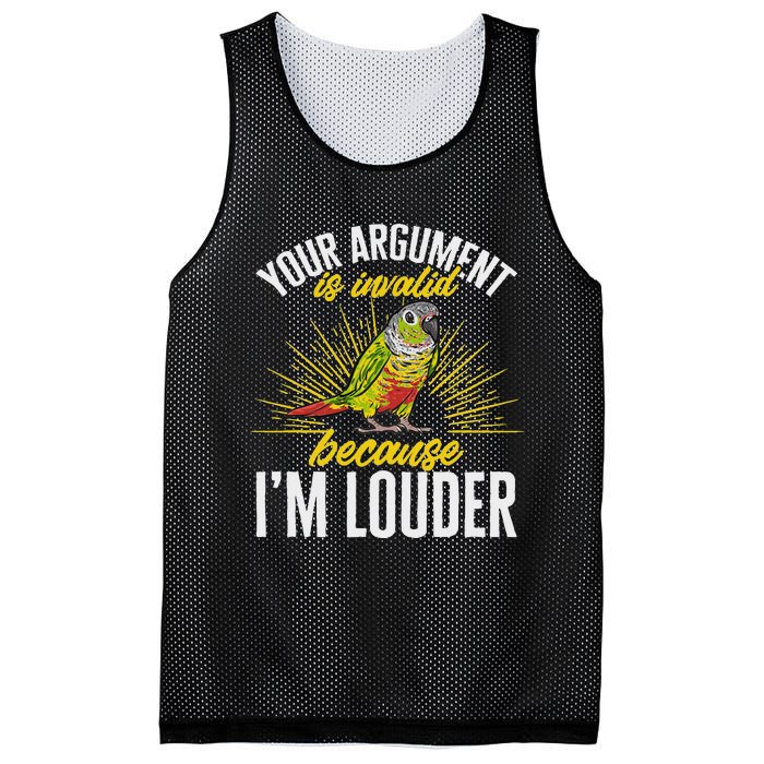 Green Cheek Conure Your Argument Is Invalid Parrot Conure Mesh Reversible Basketball Jersey Tank