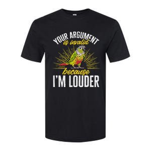 Green Cheek Conure Your Argument Is Invalid Parrot Conure Softstyle CVC T-Shirt