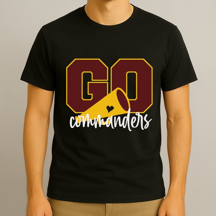 Go Cheer Commanders Design T-Shirt