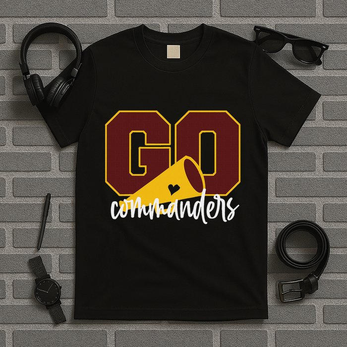Go Cheer Commanders Design T-Shirt