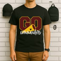 Go Cheer Commanders Design T-Shirt