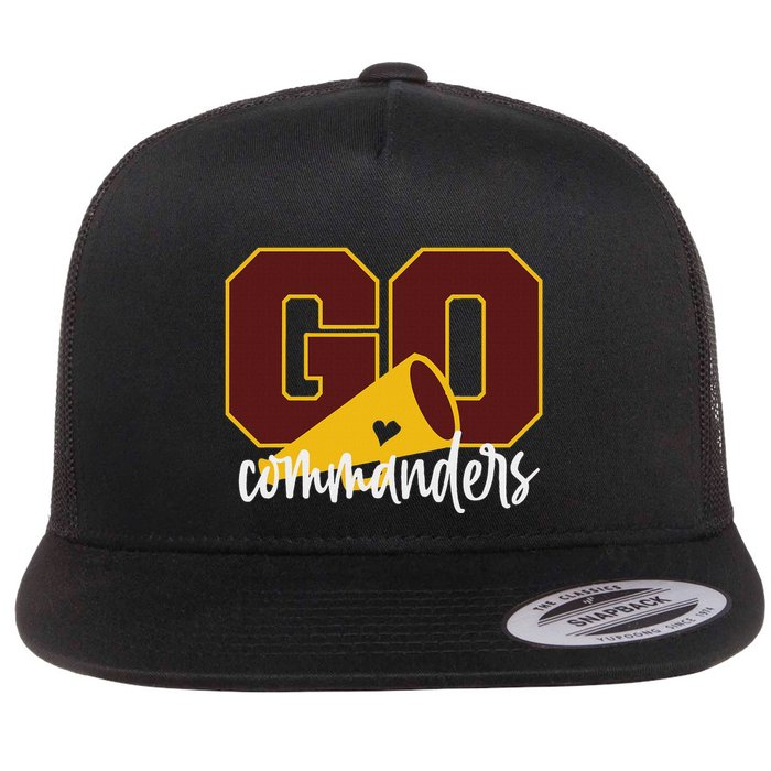 Go Cheer Commanders Design Flat Bill Trucker Hat
